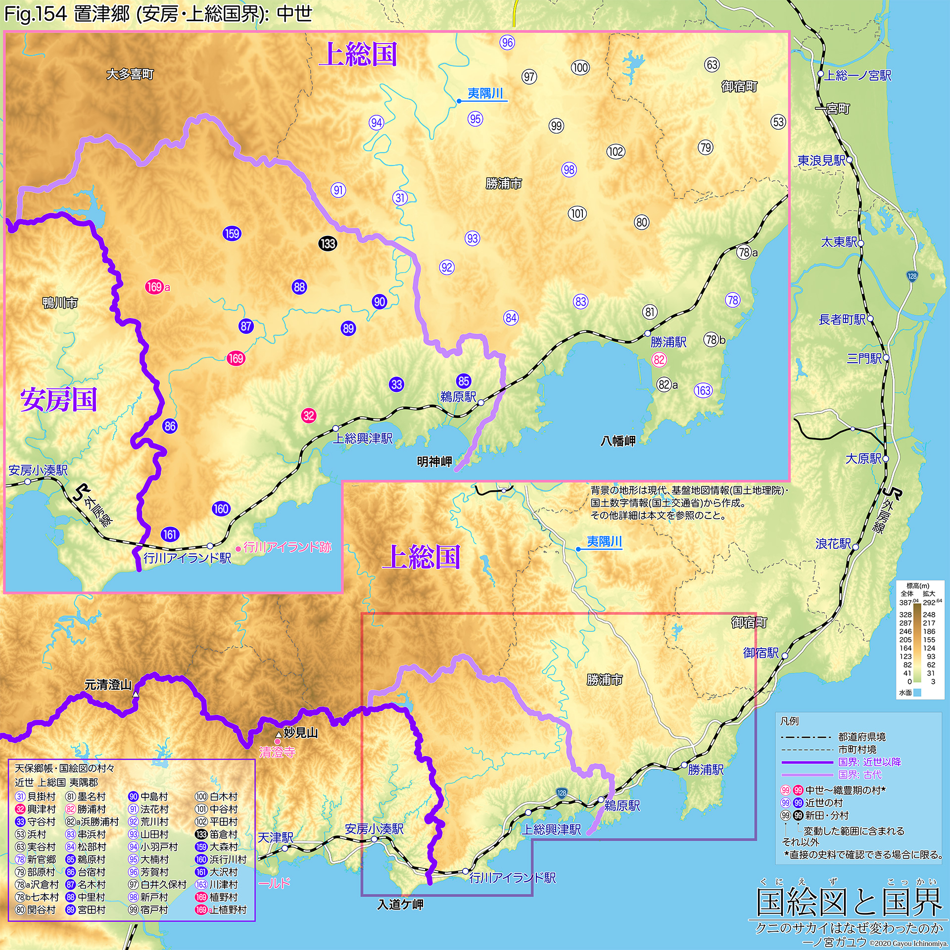 Fig.154 置津郷 (安房・上総国界): 中世