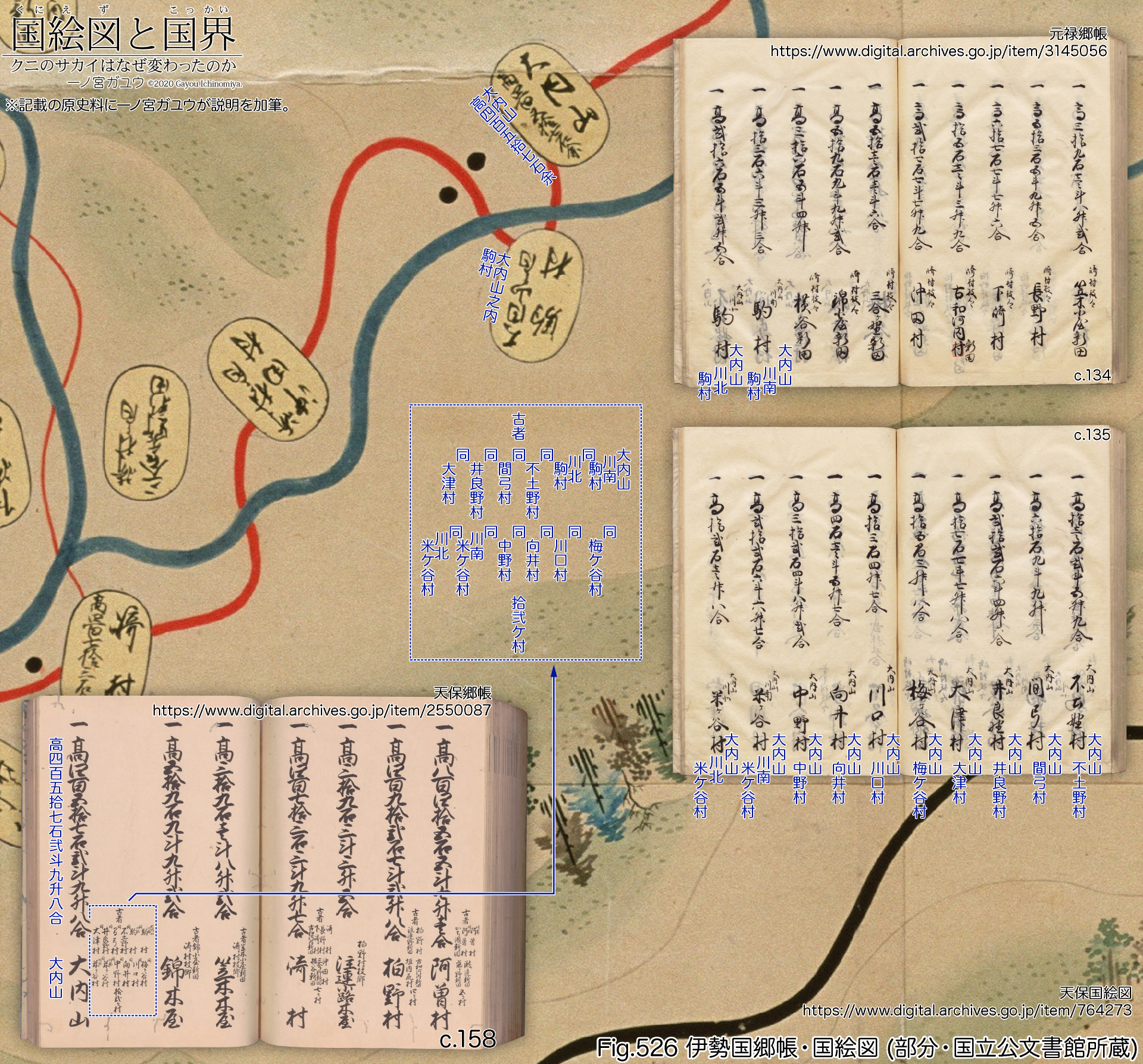 Fig.526 伊勢国郷帳・国絵図 (部分・国立公文書館所蔵)