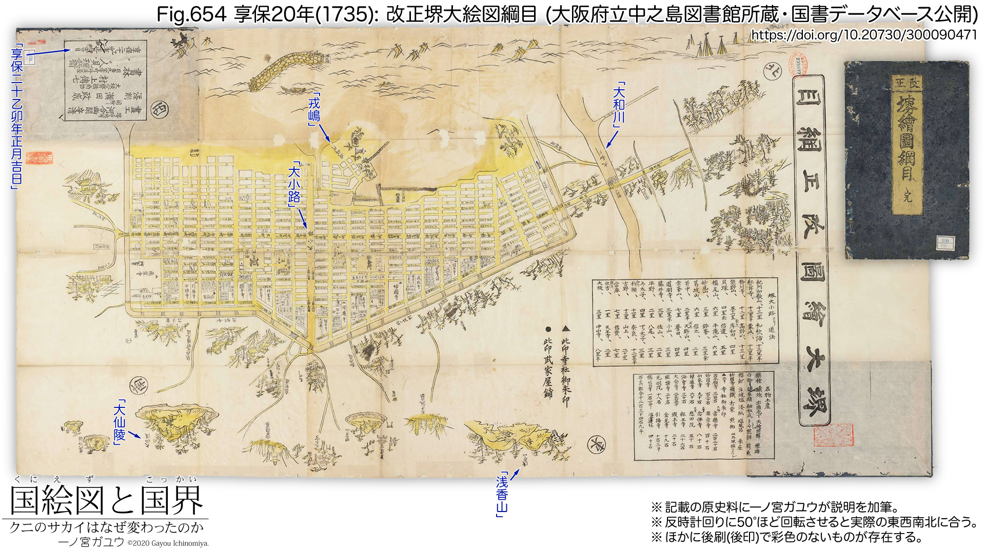 Fig.654 享保20年(1735): 改正堺大絵図綱目 (大阪府立中之島図書館所蔵・国書データベース公開)