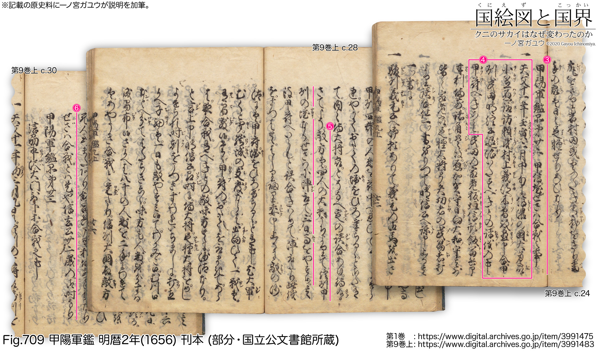 Fig.709 甲陽軍鑑 明暦2年(1656) 刊本 (部分・国立公文書館所蔵)