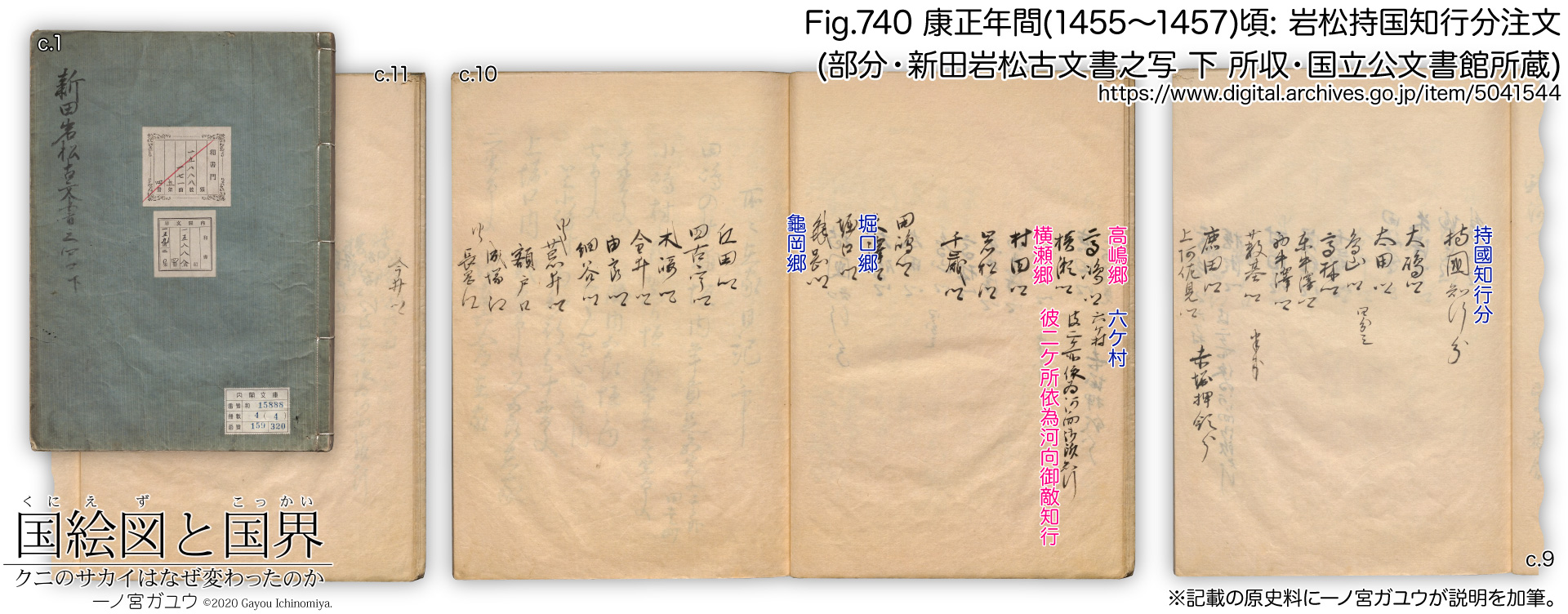 Fig.740 康正年間(1455~1457)頃: 岩松持国知行分注文(部分・新田岩松古文書之写 下 所収・国立公文書館 所蔵)